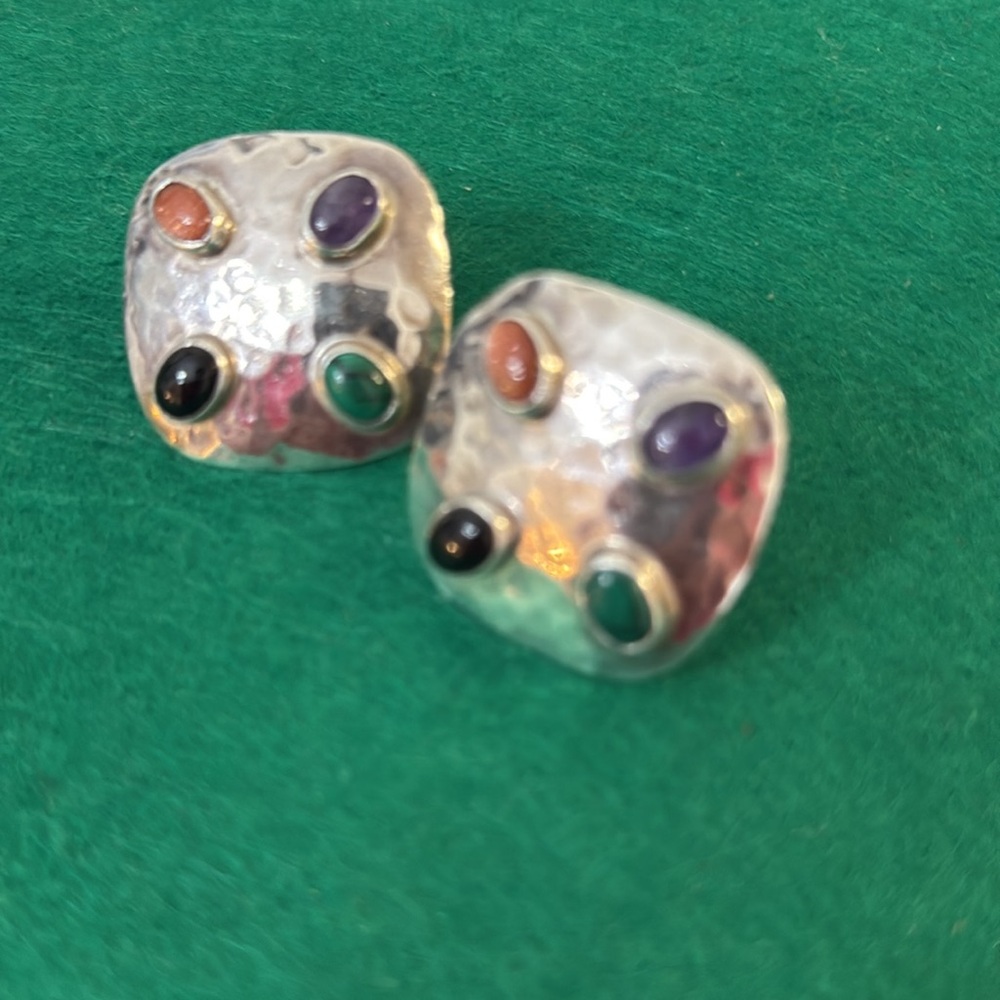 Taxco TA - 73 MEXICO Artisan Silver Artisan Earrings MCM
